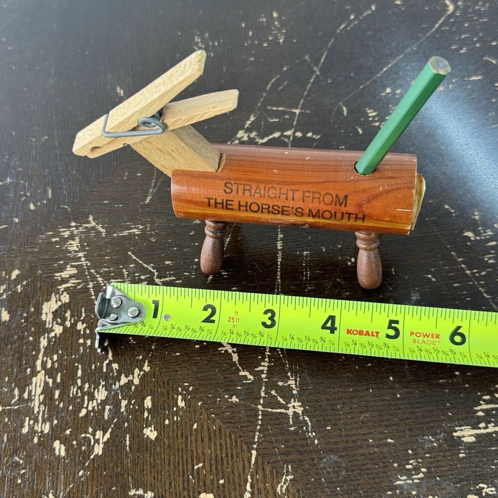Six Gun Territory Hobby Horse Wooden Pencil Holder Souvenir Vintage Original NOS - Picture 3 of 9